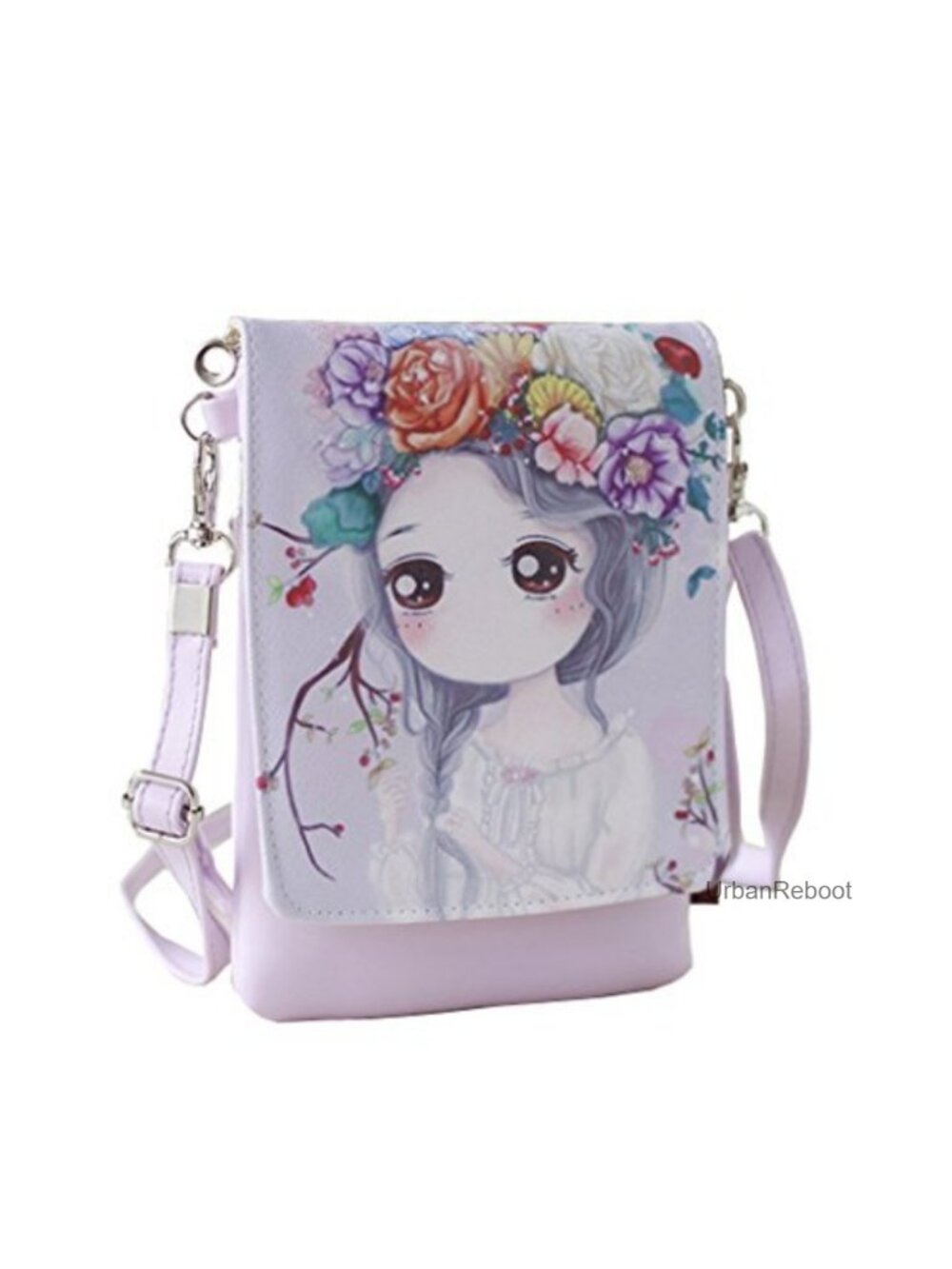 Faux Leather Mini Crossbody Bag Purse Wallet Adjustable Strap